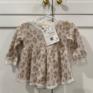 First Impressions Cream and Tan Leopard Print Set